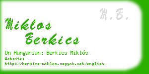 miklos berkics business card